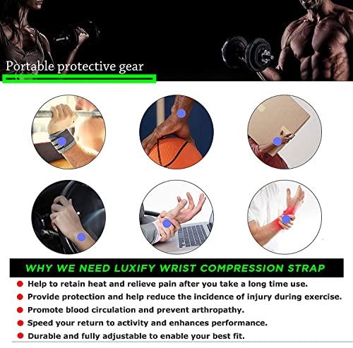 Luxify HYPing Wrist Support for Men & Women Gym Workout Band Hand Strap for Pain Relief Premium Supporter Exercise, Brace, Arthritis, Sports, Fitness Adjustable Belt Combo,1 Pair