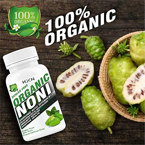 HXN HXN Fresh Noni Juice Tablet With Vitamin B12 Supplements To Help Support Anxiety Relief, Immunity Health, Body detox, -120 Organic Gluten-free Tab (Pack 2)