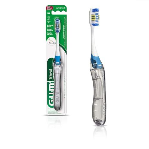 Gum GUM Folding Travel Toothbrush with Antibacterial Soft Bristles (Pack of 6)