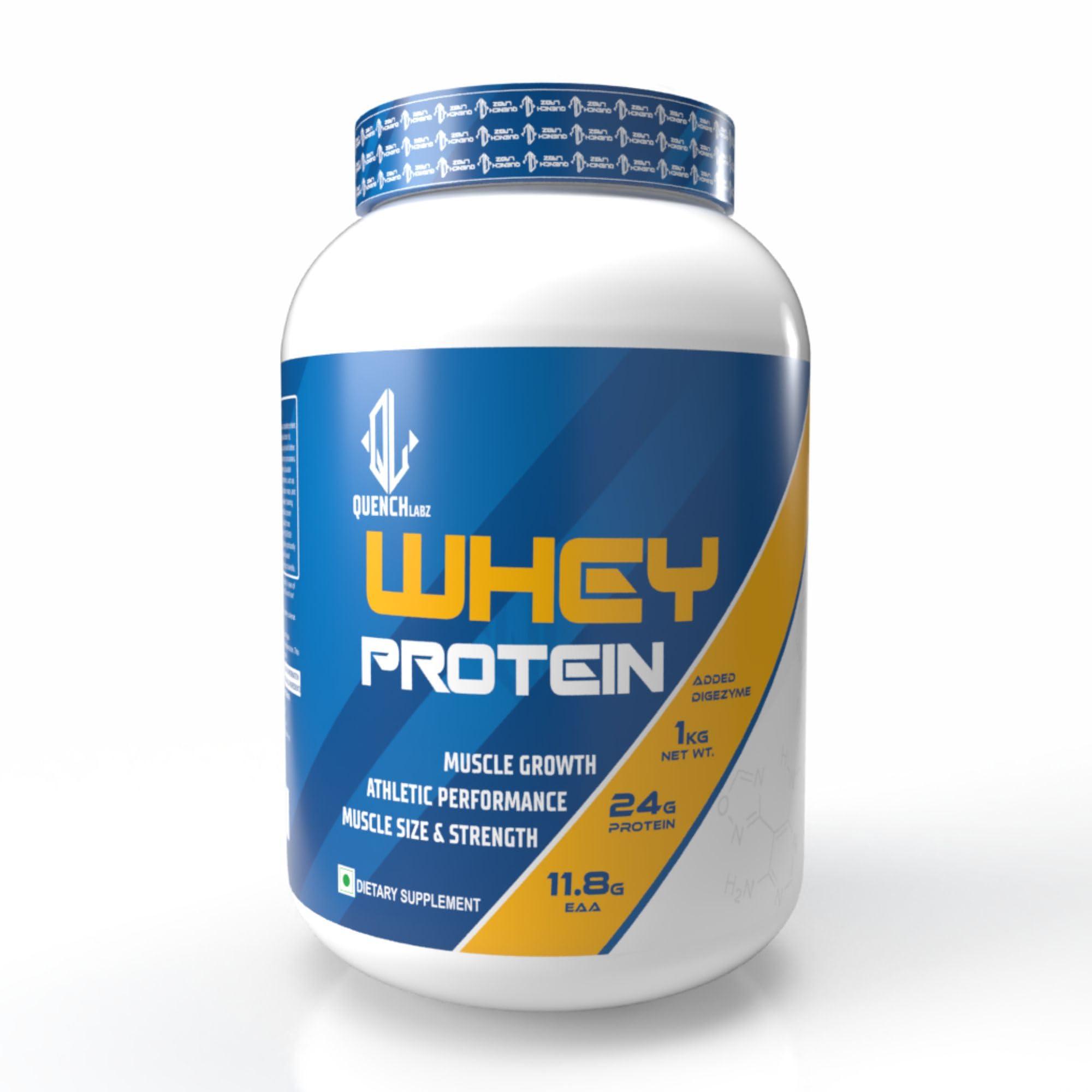 QUENCHLABZ QuenchLabz Whey Protein | Clinically Tested 50% Higher Protein Absorption (Mango, 1 KG.)