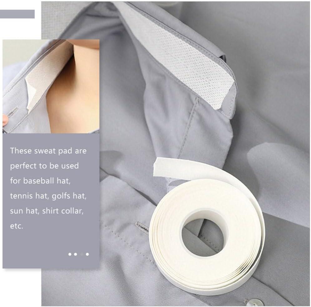 Wrixty Wrixty Self Adhesive Shirt Collar Protector Disposable Collar Protector Invisible Sweat Pads Hat Shirt Neck Liner Armpit Tape Collar Protectors for Shirts Against Sweat Stains (White)