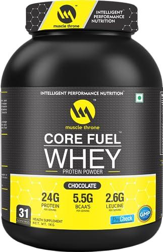Muscle Throne Muscle Throne Corefuel Whey Protein for Muscle Support And Recovery (Chocolate, 1Kg)