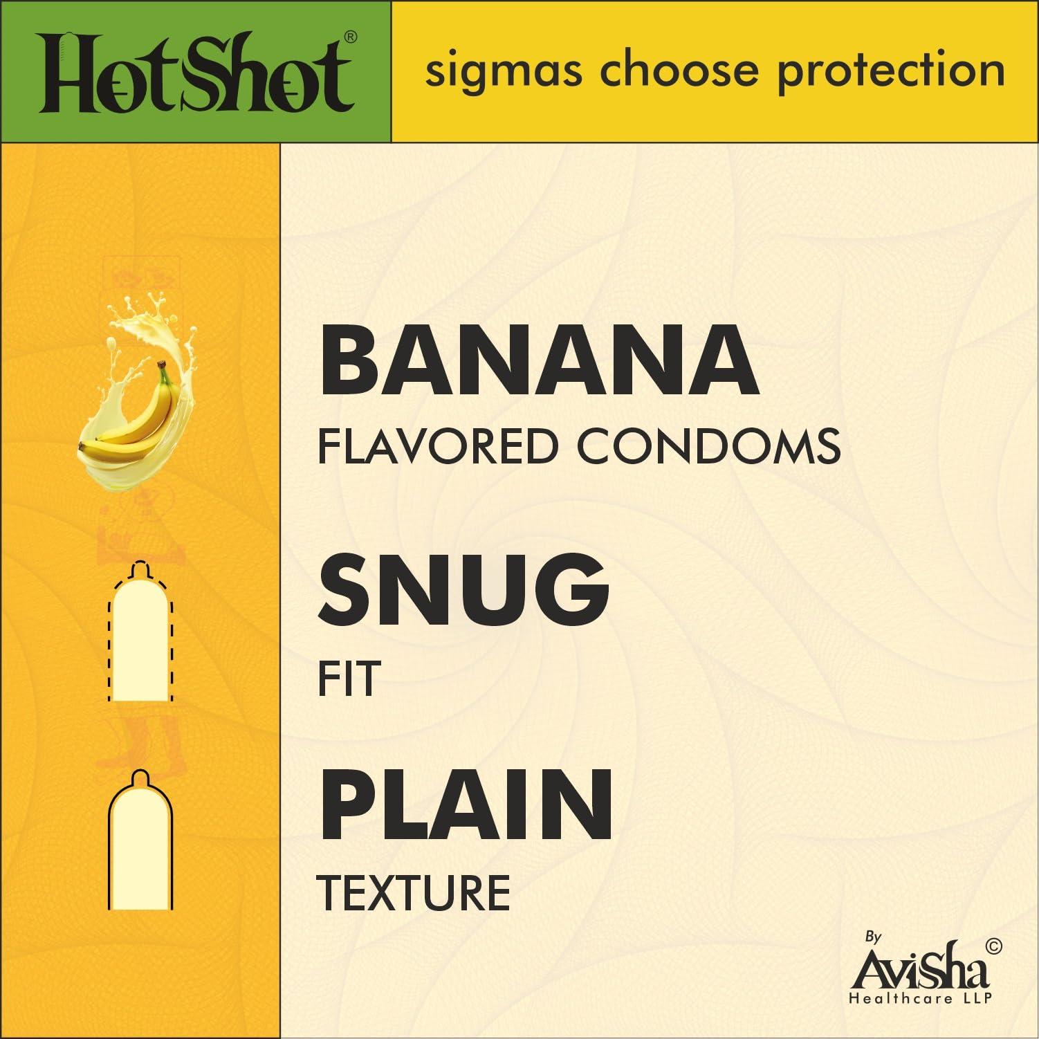 HOT SHOT HOT SHOT Banana Flavored Condom for Men -10 Count
