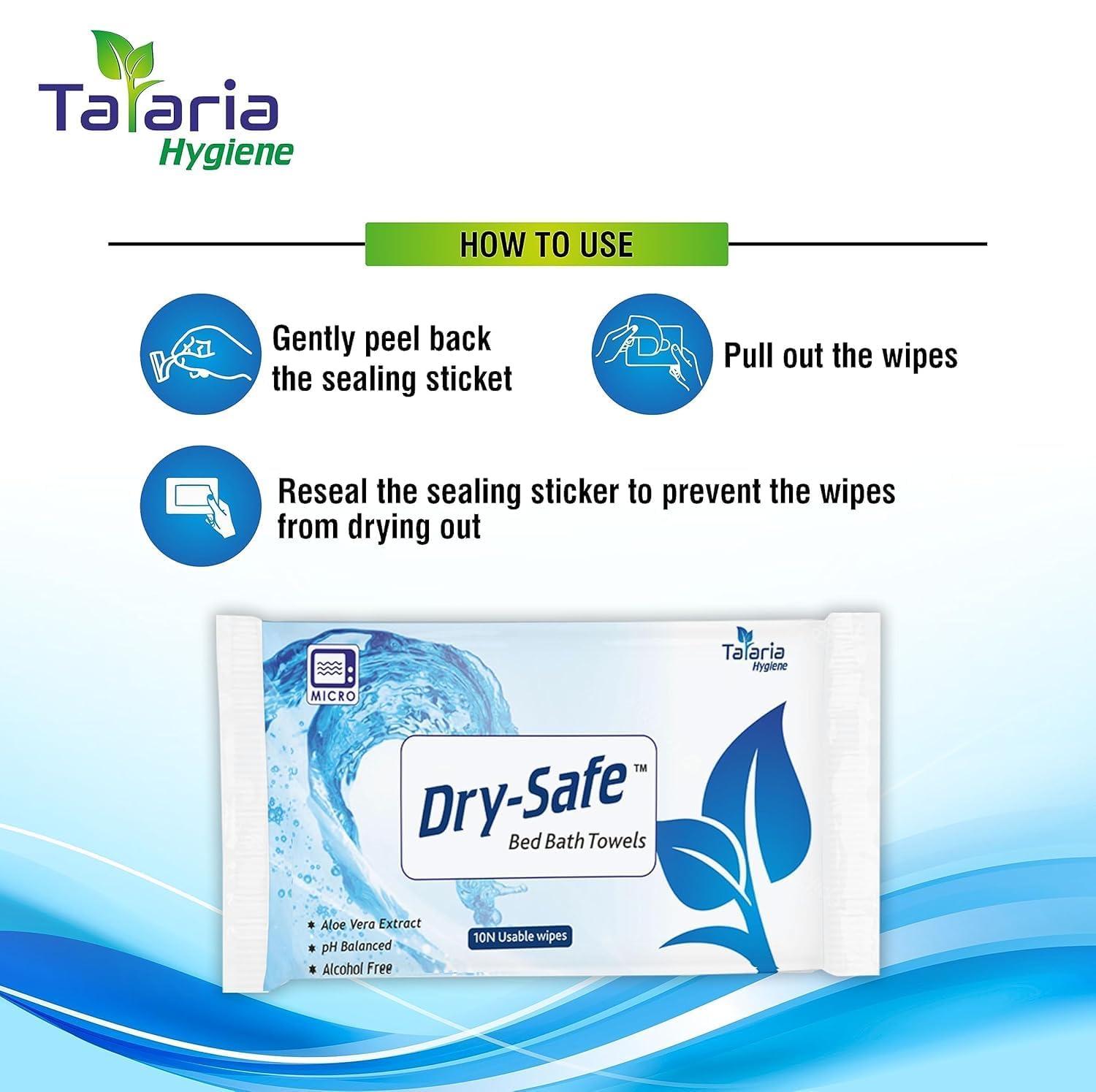 Dry-Safe Dry-Safe Bed Bath Towel - 10 Pcs Big Wet Wipes For Adults Patients Home and Travel