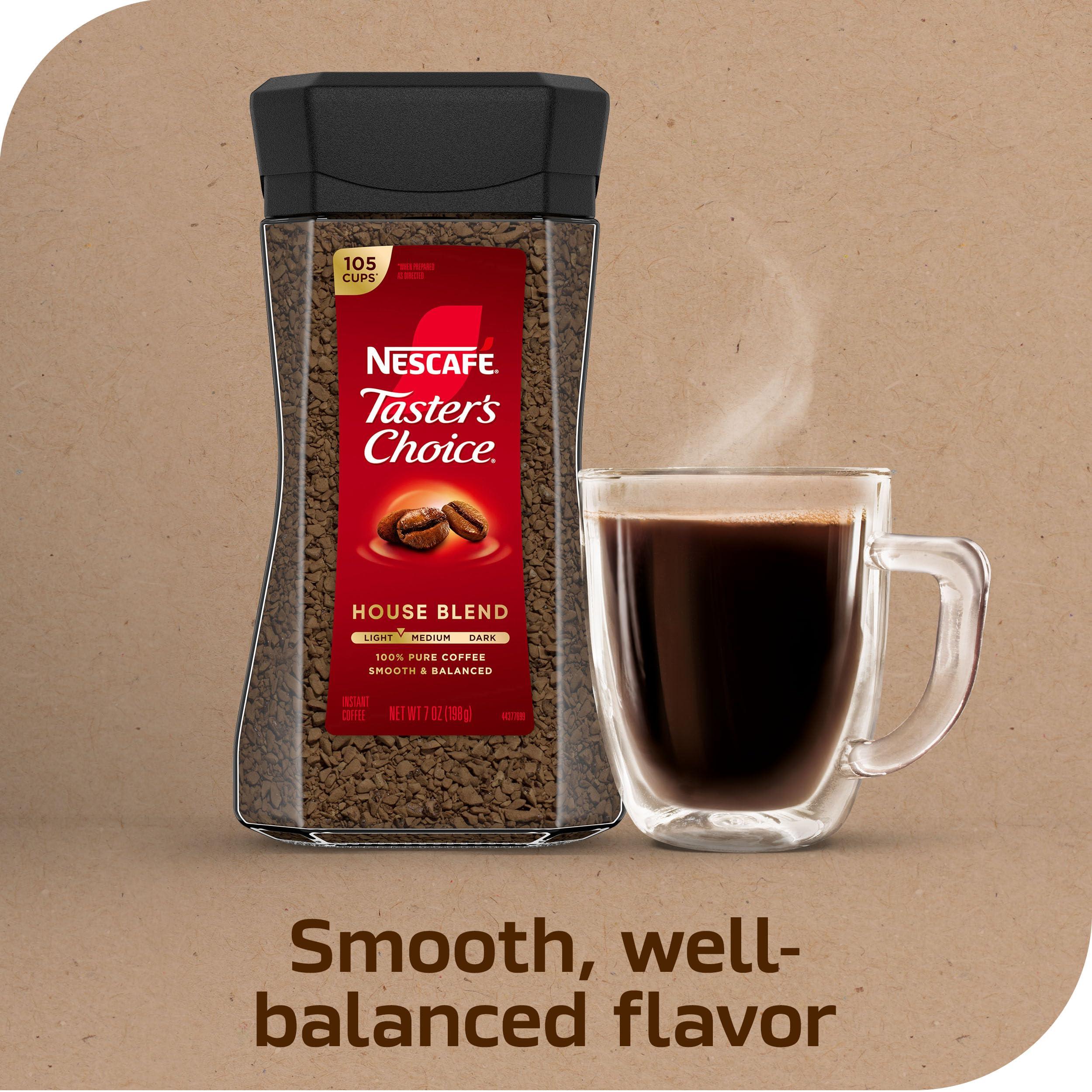 Nescafé Taster\'s Choice Nestle Nescafe House Blend Nescafe Instant Ground Coffee (7 Oz), Jar