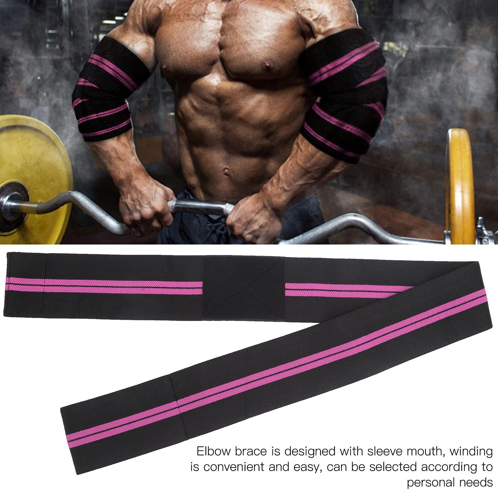 Asixxsix Elbow Compression Sleeve, Adjustable Elastic Soft And Durable Breathable Elbow Brace for Sports for Elbow Protection(Black and purple two stripes)