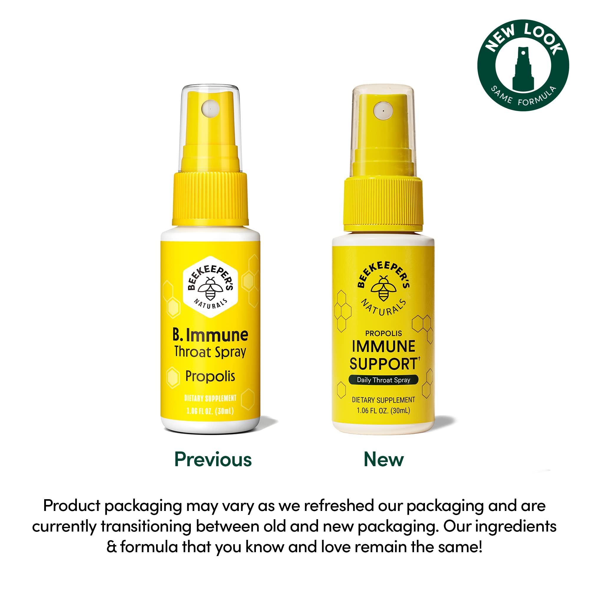 Beekeeper\'s Naturals Bee Propolis Throat Spray by Beekeepers Naturals | Premium 95% Bee Propolis Extract | Natural Throat Relief and Immune Support | Great for Kids : Bee Propolis Spray