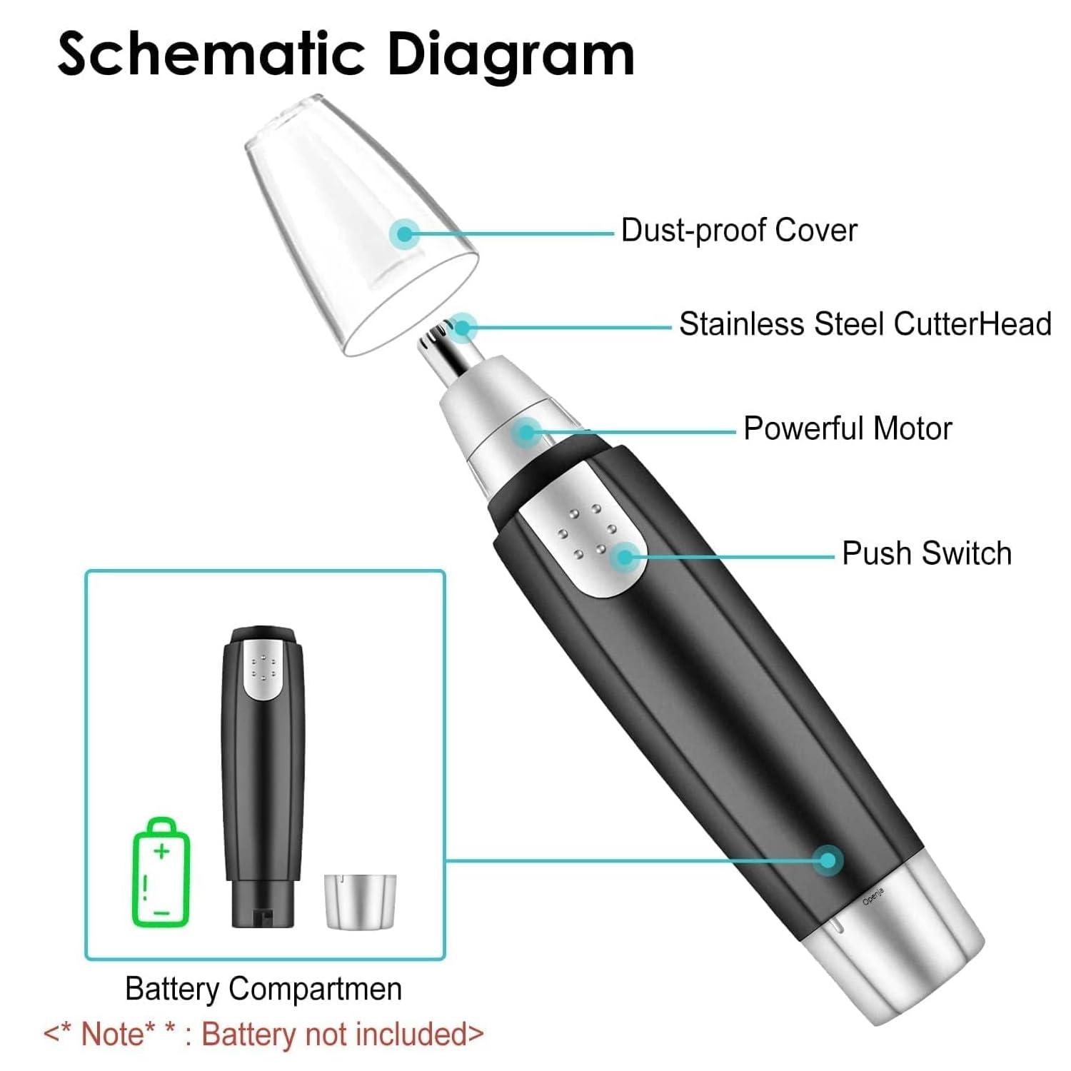 Monarch bizcom impex Monarch Bizcom Impex Dual-Blade Nose & Ear Hair Trimmer | Painless Nose and Ear Hair Remover Trimmer Eyebrow Flawless | Men & Women- Hair Trimmer Gentle & Effective Trimmer
