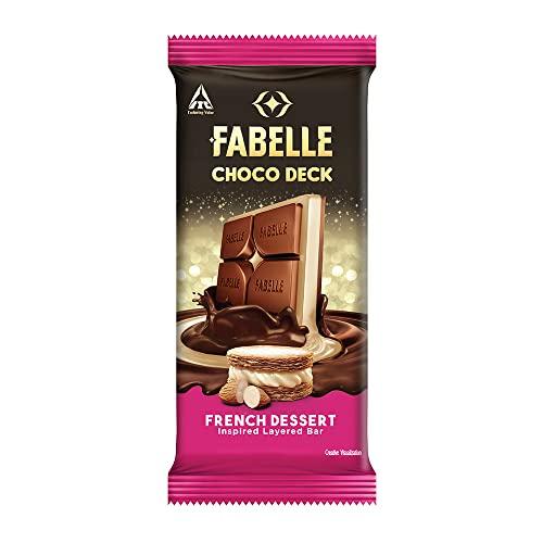 Fabelle Fabelle Choco Deck French Dessert, 3-Layered Premium Chocolate Bar Inspired by Mille Feuille, 56g