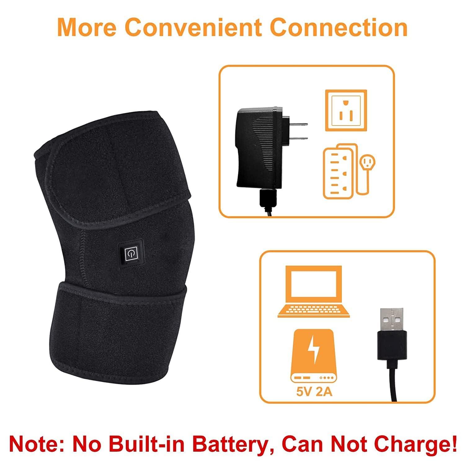 V R ENTERPRISE Heated Knee Brace Wrap, Knee Heating Pad for Arthritis Pain Relief, Electric Heat Knee Support with 3 Temperature Control Thermal Therapy for Joint Soreness, Swelling,