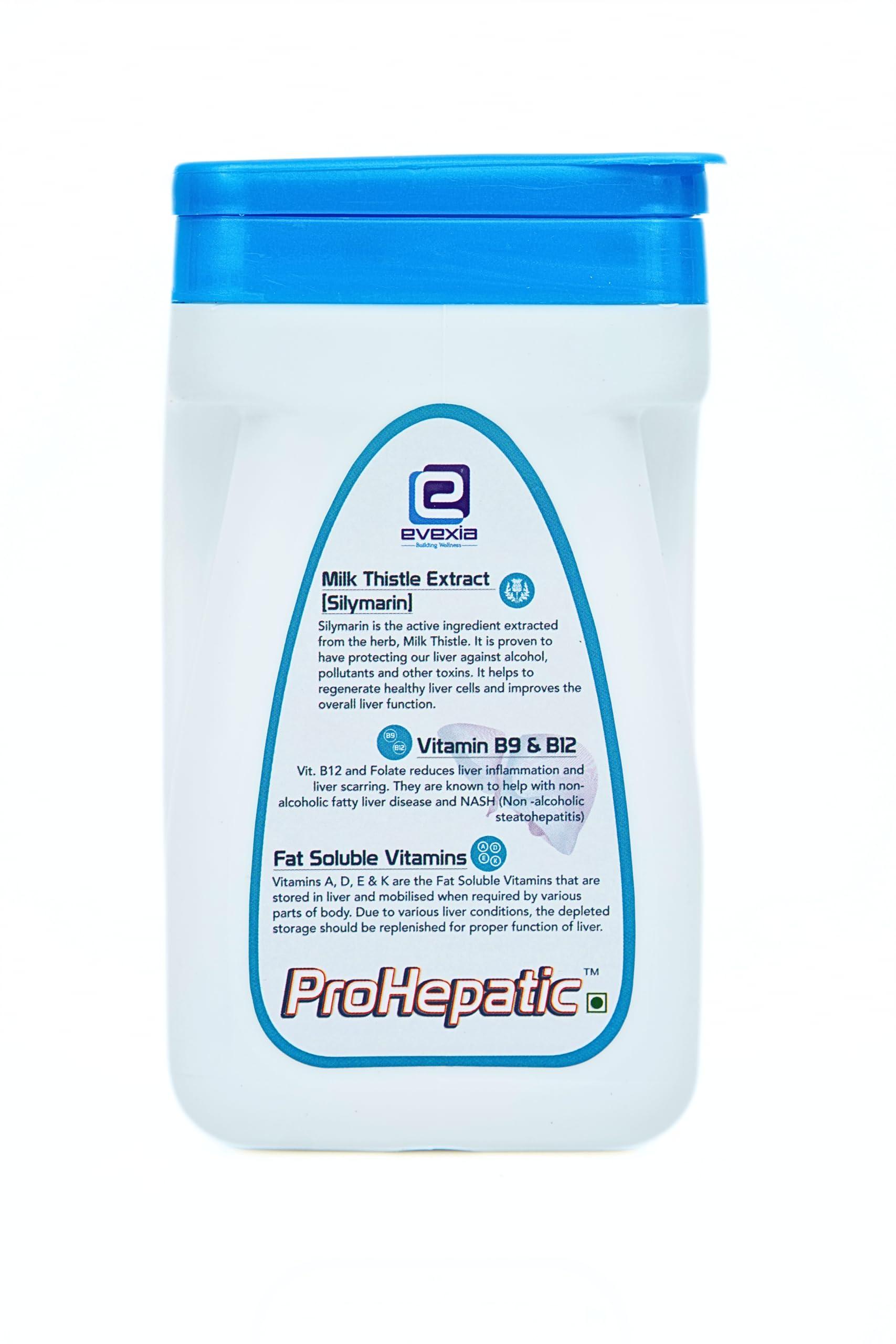 Generic evexia ProHepatic with Vitamin B9 & B12, Milk Thistle Extract & Fat Soluble Vitamins Protein Blends