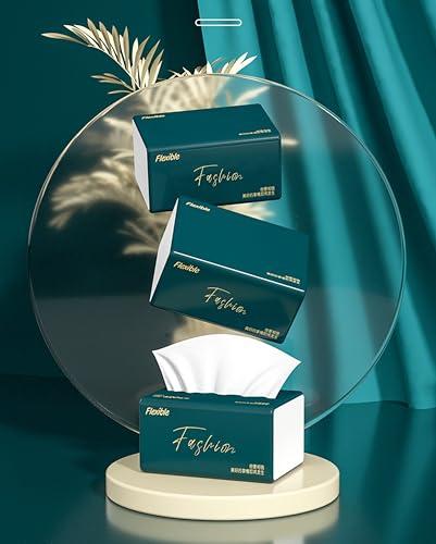 Orange Paper Orange Paper 4 Ply bamboo pulp Facial Tissue Soft Pack, Car Tissue Refill, Disposable Facial Tissues, Face Towel, Tissues Travel Size Pack for Car, 70 Pulls per pack (4 PLY - Pack of 3)