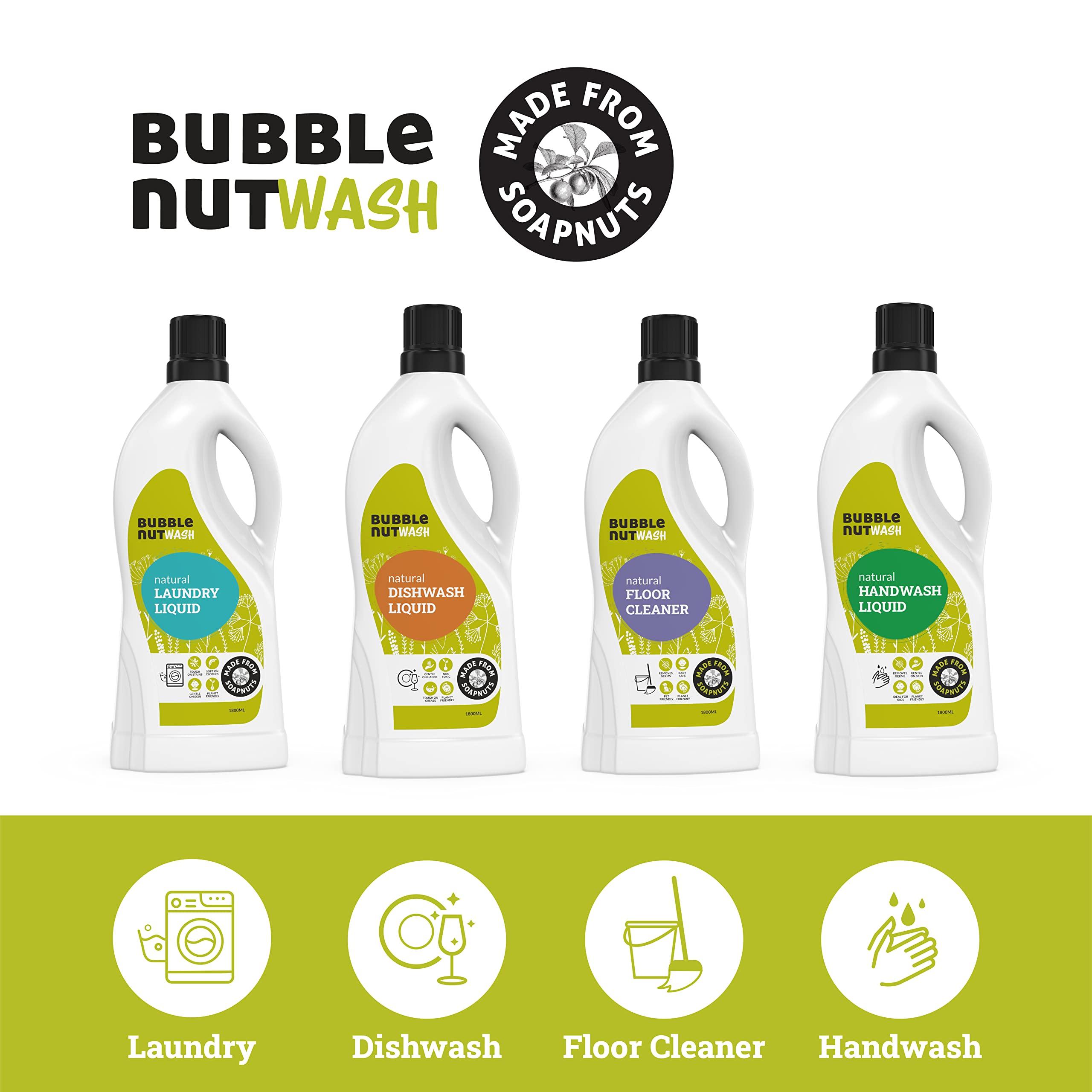 BubbleNut Wash BubbleNut Wash Natural And Organic Dishwash Liquid (1.8 Lits), Soap nuts-based, Baby safe, Eco friendly Herbal Dish washing Liquid, Hypoallergenic, Sensitive Skin (1.8 Lits)