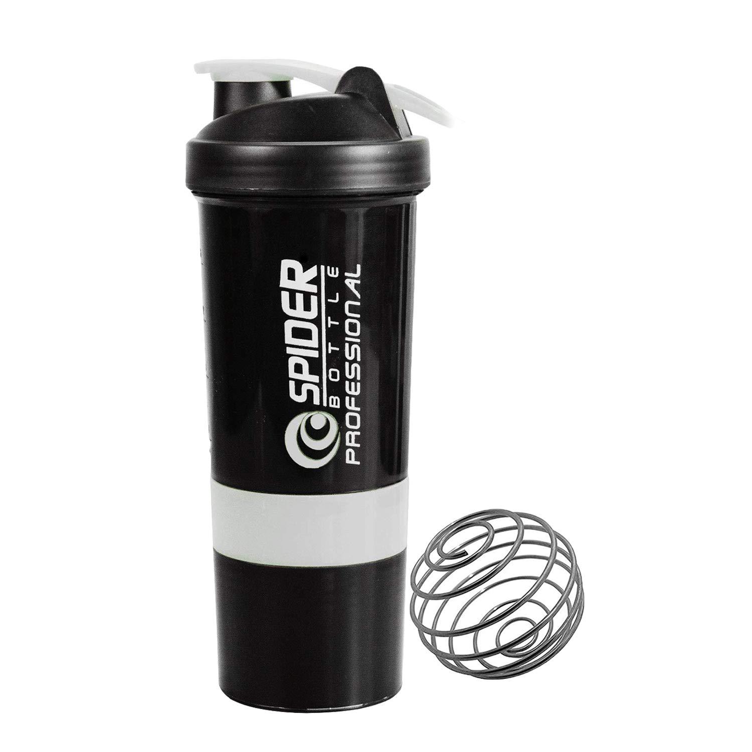COOL INDIANS Shaker Bottle Protein Gym Shaker Bottle |Leak-Proof Shaker Blender with 2 Extra Compartment, for Protein, PRE Workout| Sipper Bottle| Shaker Bottle | BPA Free|Multicolor |White|Pack of 2