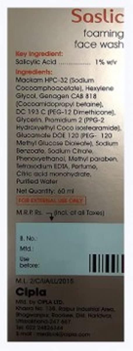 Saslic Saslic - Bottle of 60 ml foaming Face wash