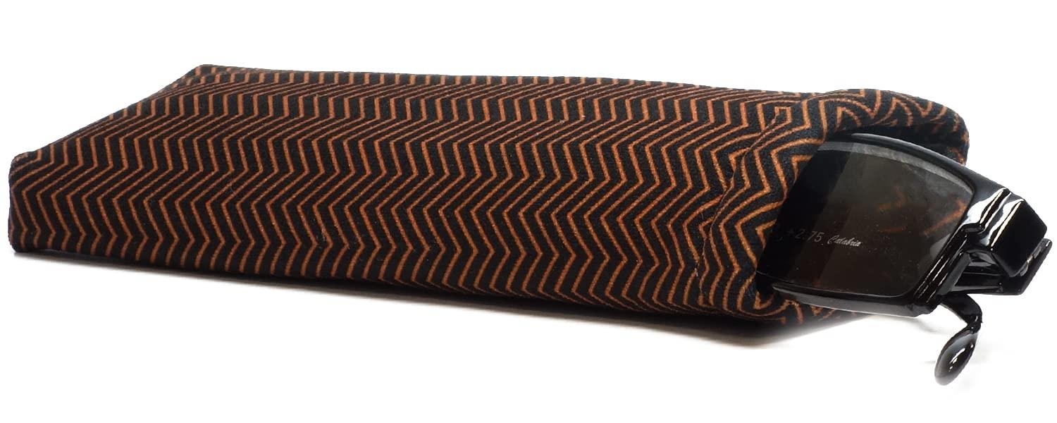 Calabria Calabria 762 Neck Hanging Reading Glasses, Black With Orange Stripes, Medium