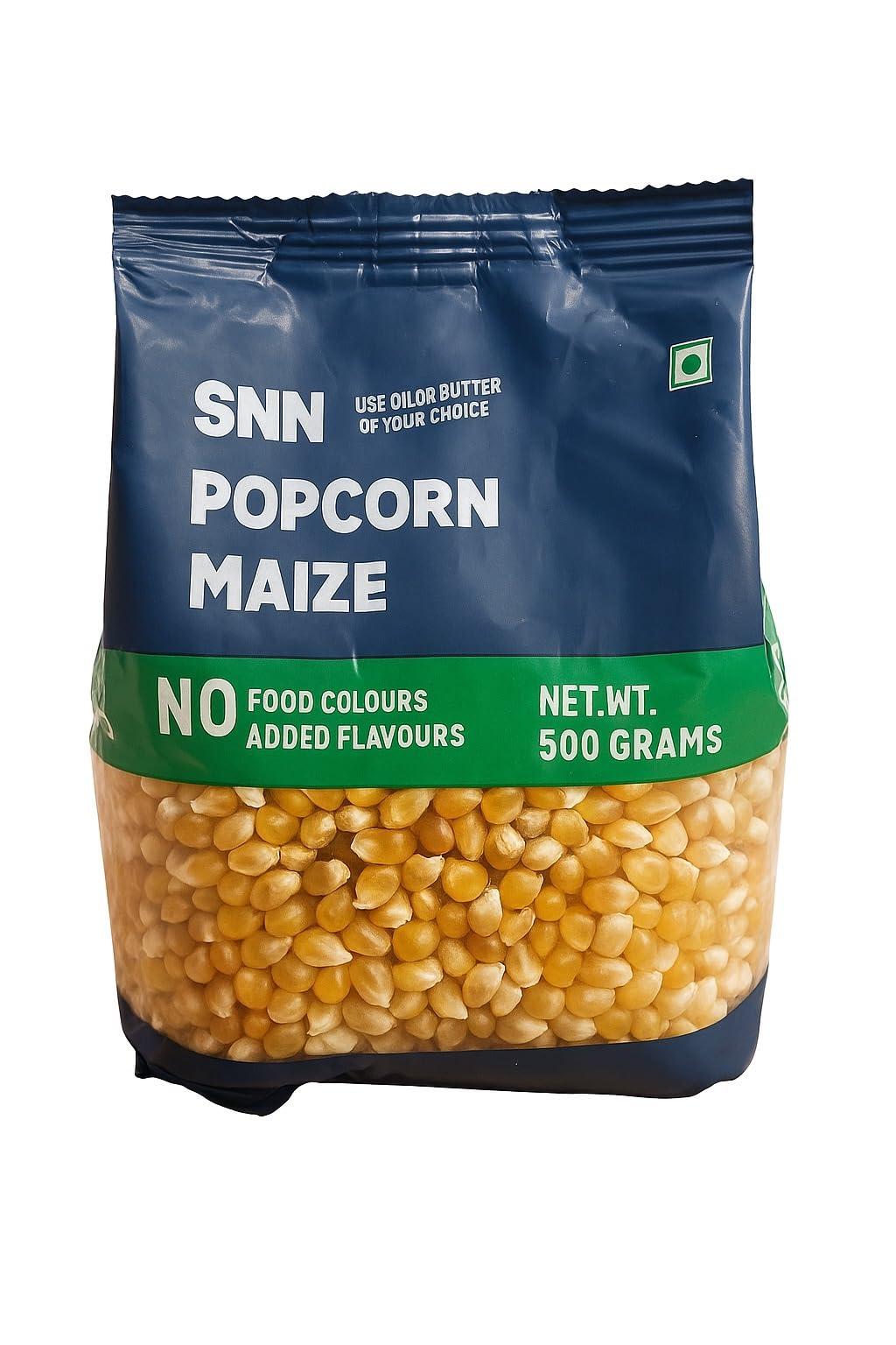 SNN SNN Popcorn Maize 500 Gram | Imported Raw Maize | Popcorn Kernels | Ready to Cook | High Expansion | Homemade Healthy Snack | Butterfly Popcorn Kernels