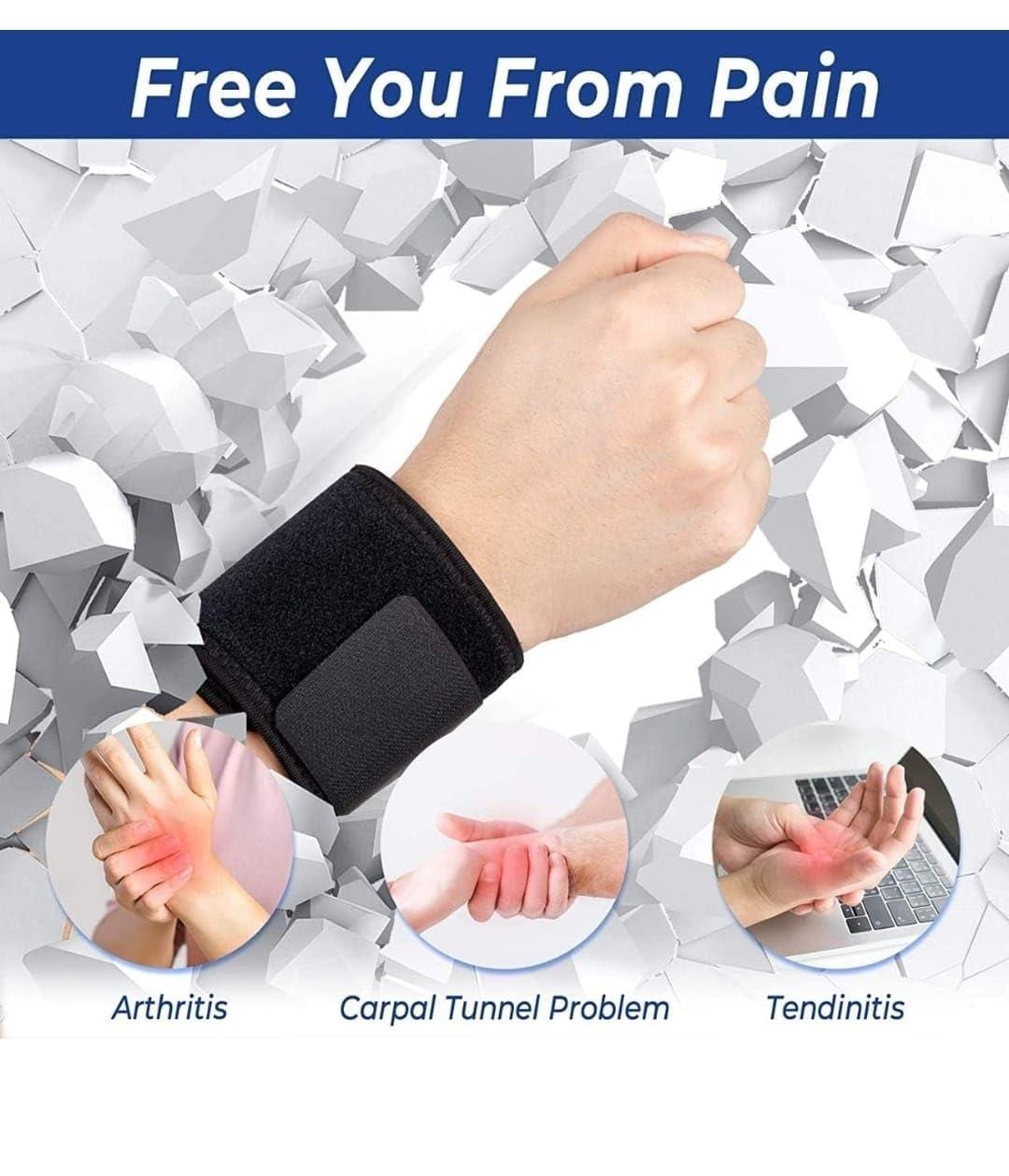 EASEFIT EASEFIT Neoprin Wrist Band for Men & Women, Supporter Gym Wrap/Straps Accessories Hand Grip Support While Workout Muscle Relaxation Pair of 2 (Plain Black)