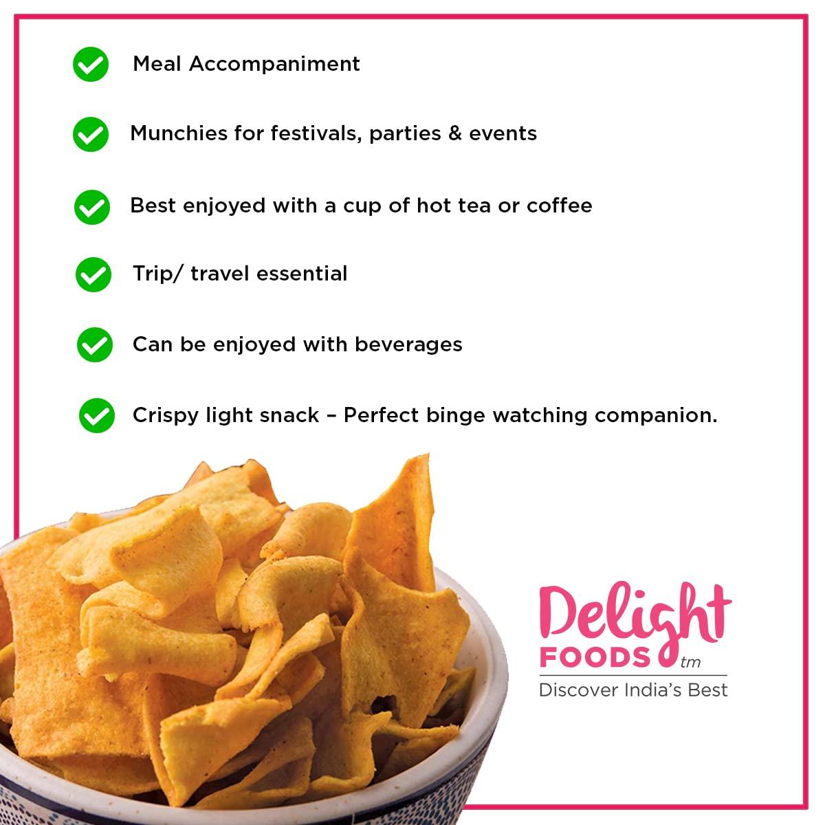 Delight Foods Delight Foods Low Fat Makai Papdi - Healthy Snacks (300g)