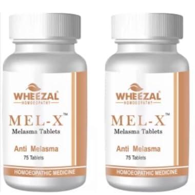 Dr. Deo WHEEZAL MEL-X Tablets for protect the skin against sunburn and tanning 75 Tablets (Pack of 2)