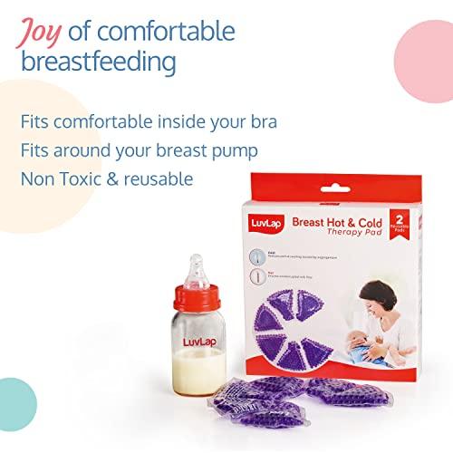 LuvLap LuvLap Breast Hot & Cold Pad for Breastfeeding Mothers, 2 pc Breast Therapy Pack, Cold Therapy & Hot Therapy for Pain Relief of Breastfeeding, Mastitis, Engorgement, Purple