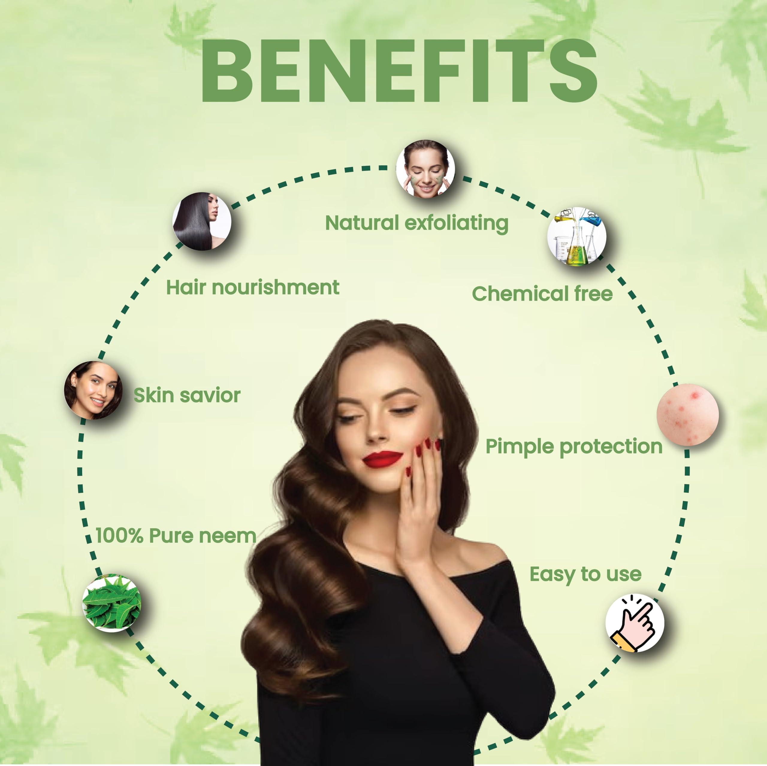 AMAN AMAN HERBALS - 100% Organic Neem leaves Powder, Azadirachta Indica for Face, Skin & Hair care (Pack of 3)