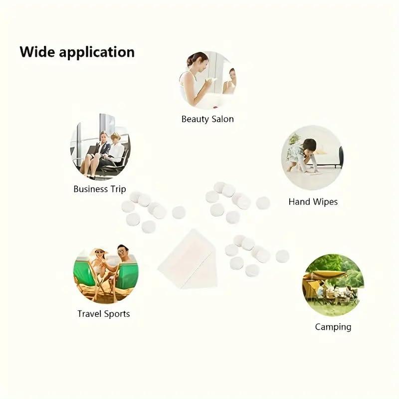 NavaFresh Basics Magic Tablet Coin Compress Facial Coin Tablet Tissue Wipes Napkin (Rose scented) Candy Packing for 100% Hygine cany pack of 150 Rose Fragrance