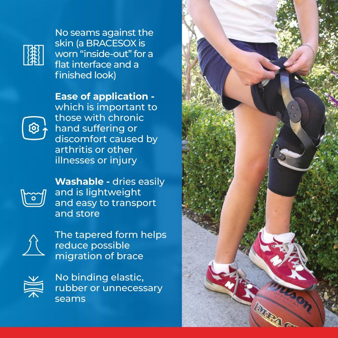 BraceSox Bracesox Knee Brace Undersleeve - Cotton/Lycra - Large