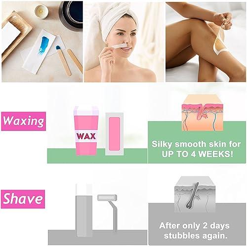 BlueZOO BlueZOO Wax Strips 100 Pack 7.9 x 2.8 Inches Professional Salon Non-Woven Waxing Strip Depilatory Paper for Facial and Body Hair Removal