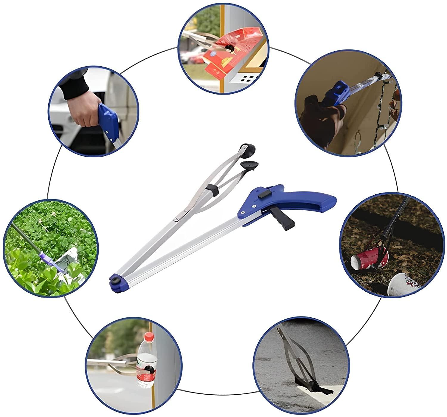 TONSYL TONSYL Folding Compact Helping Hand Long Reach Pick Up Grabber, Aluminum Reaching Aid for Yard, Home, Office, Disabled or Elderly Easy Portable Convenient