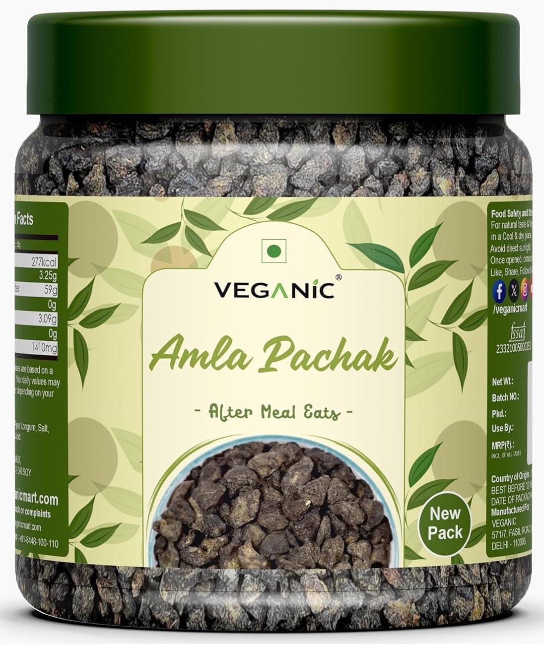 Veganic Veganic Organic Amla Pachak Salted | Dried Khatta Aamla | Gooseberry | Tangy Avla (1.25 kg)