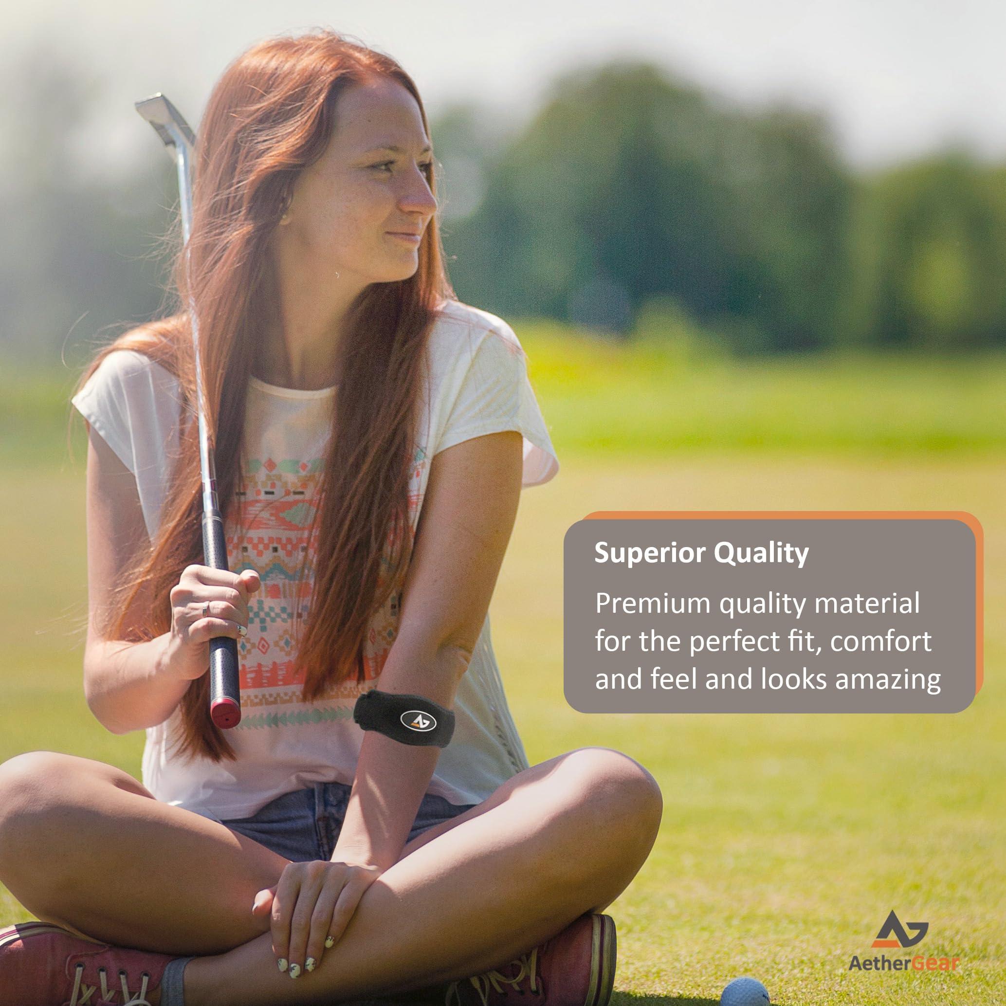 AetherGear AetherGear Tennis Elbow Brace for Tendonitis, Forearm Brace Support Band with Compression Pad and Elbow Strap Wrap for Golfers and Tennis Elbow and Bursitis Elbow Brace for Women and Men