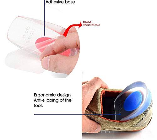 ENERFOOT 3 Pair Gel Heel Cups Plantar Fasciitis Inserts - Silicone Gel Heel Pads for Heel Pain, Bone Spur & Achilles Pain, Gel Heel Cushions and Cups, Pad & Shock Absorbing Support(Red Small)
