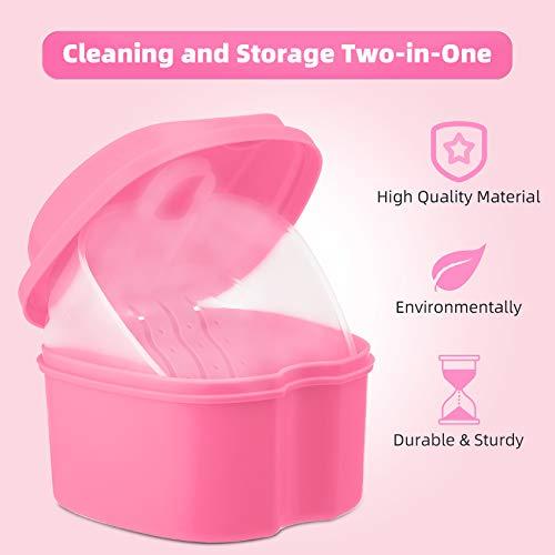 Annhua Annhua Denture Retainer Container Case Cleaning,Denture Bath Box False Teeth Storage Box - Leak Proof and Lid Waterproof