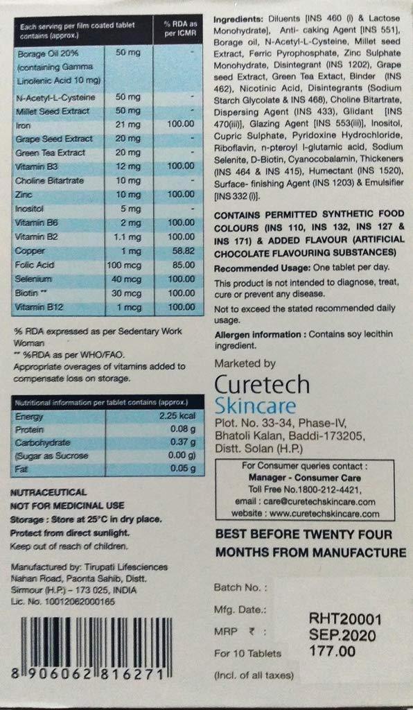 Unknown Retro Hair Plus Tablets 10x(Pack Of 3) - Borage Oil, Mulitivitamin, Multimineral, Millet Seed Extract, Green Tea & Grape Seed Extract