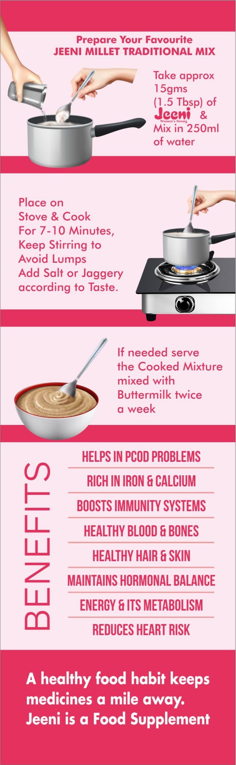 JEENI JEENI WOMENS STRONG Mix millet multi grains All Natural Multigrain Organic and Natural Product for WOMEN 1KG WOMENS STRONG