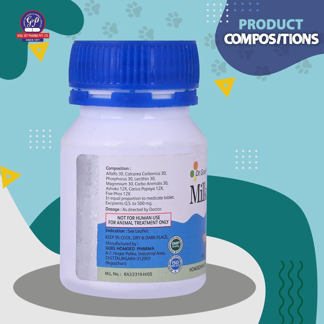 DR GOEL\'S DR GOEL\'S Milkogen for Cattle Homeopathic Remedy Tablets Increase Milk Yield May Enhance Milk Quantity