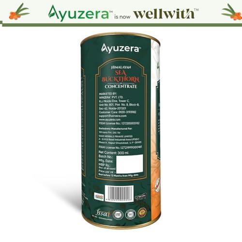 Ayuzera Ayuzera Himalayan Sea Buckthorn Pulp Concentrate 300ml | Liquid Supplements | Makes up to 50 Glass Juice (Rich in Vitamin C) | Lab Tested | Omega 3, 6, 7, and 9, and Antioxidants | (1)
