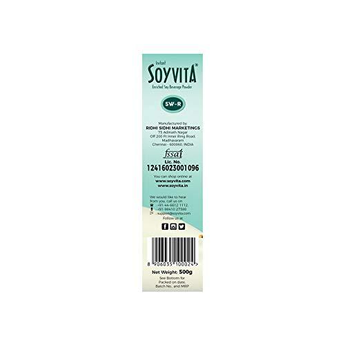 Soyvita SOYVITA - SWEETENED Regular Malt | Lactose Free | ENRICHED Soy Beverage Powder | Serves-15 (500 GMS) | (Available in 200 GMS / 500 GMS)