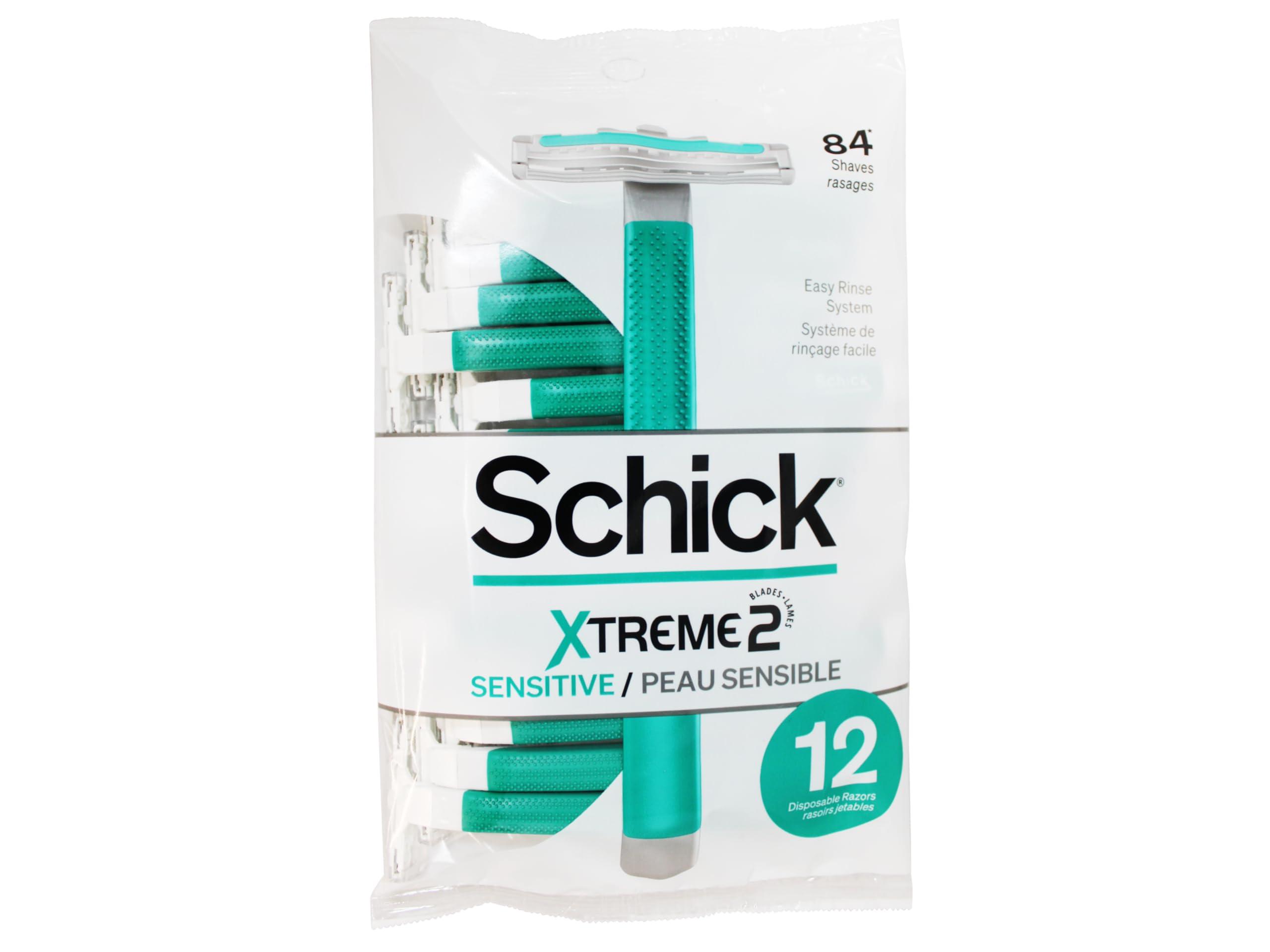 SCHICK Schick Slim Twin ST 2 Disposable Razors for Men Sensitive Skin Shaving Razor, 12 Count