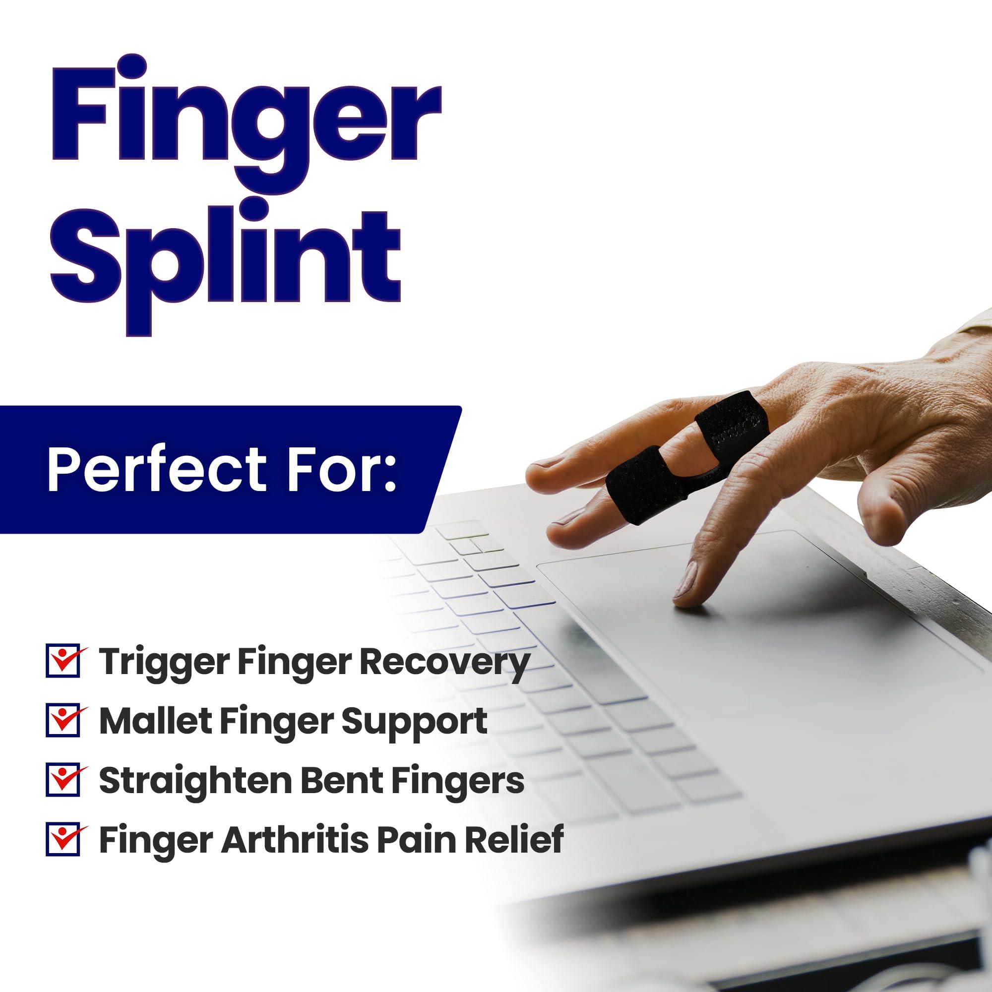 ARMSTRONG AMERICA Finger Brace Trigger Finger Splint - Straighten Broken or Bent Fingers & Thumbs. Mallet Finger Splint for Stenosing Tenosynovitis Finger Pain Relief or Locking Finger Tendon. Finger Stabilizer