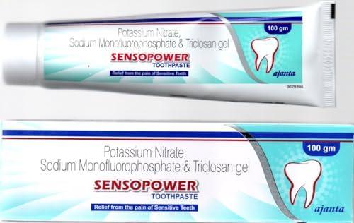Generic Sensopower Toothpaste Potassium Nitrate Sodium Monofluorophosphate & Triclosan 100 gram gel. Relief from the Pain of Sensitive Teeth