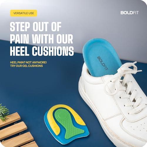 Boldfit Boldfit Heel Pad For Heel Pain For Women & Men insole for shoes men Heel Pads For Women shoes Heel Pads For Shoes insole for shoes women Heel Pads For Men Orthopedic Heel Pads for Pain UK 8-12- Blue