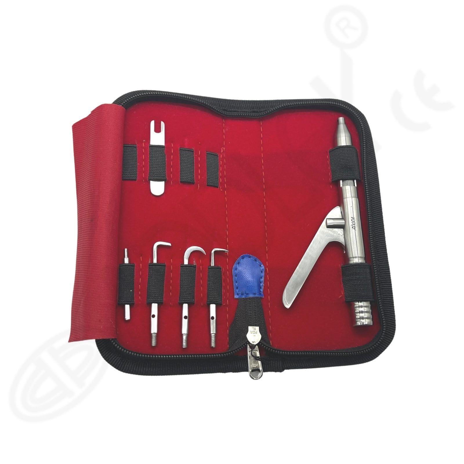 ADDLER ADDLER DENTAL CROWN BRIDGE REMOVER GUN SET WITH 5 PINS. SURGICAL INSTRUMENTS.