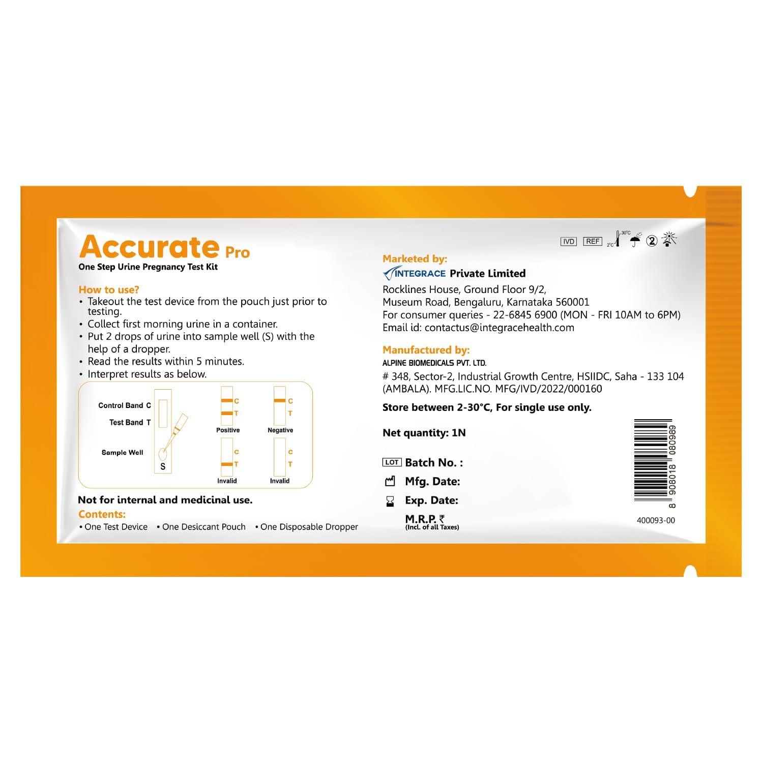 Accurate Pro Accurate Pro One Step Urine HCG Pregnancy Test Kit (Pack of 24 Strips) | More than 99% Accurate| Easy to Use and Fast Results