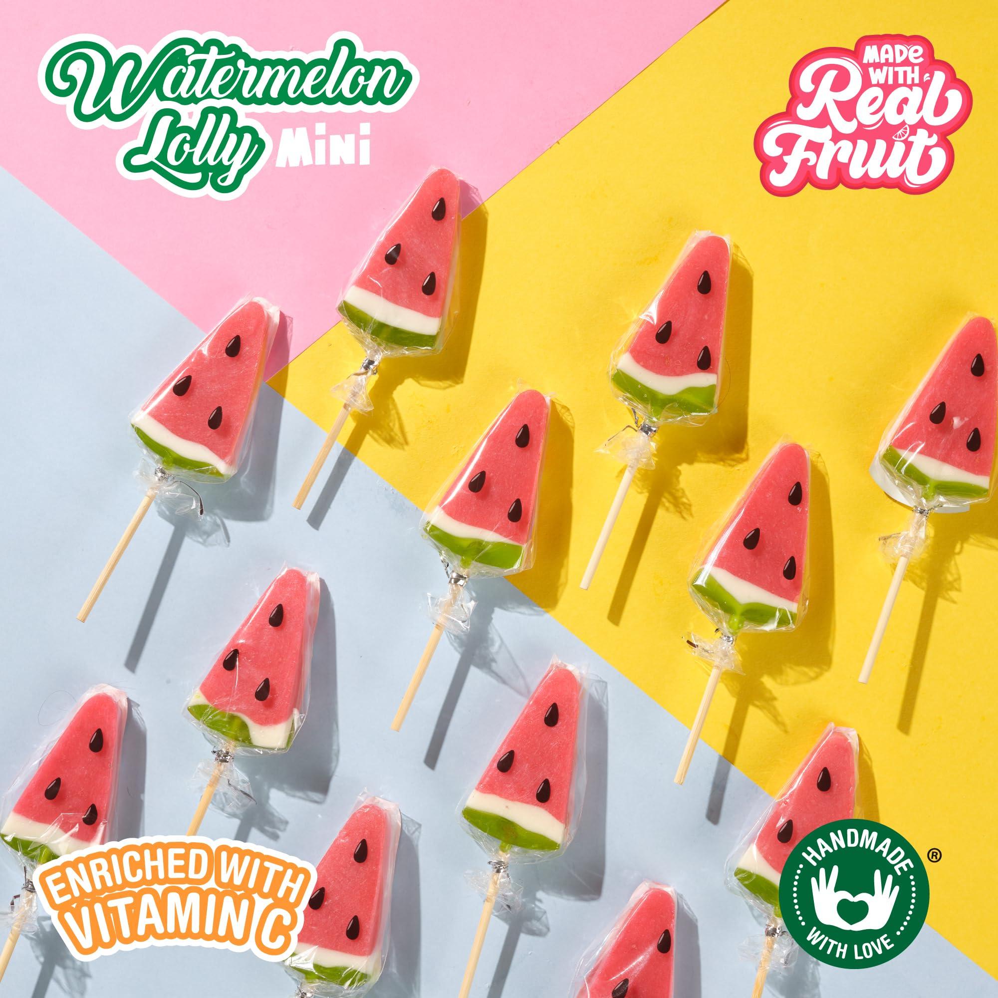 ZUBI THE FUN CANDY Zubi Candy Watermelon Lollipops | Sweet Watermelon Flavour | Enriched with Vitamin C | Gluten-Free | 80g | Pack of 12