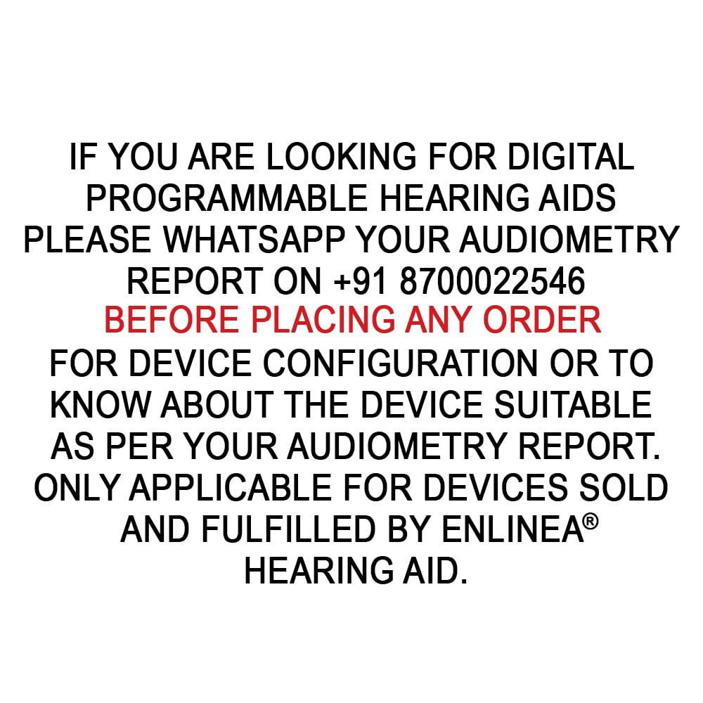 Enlinea Enlinea Instant fit V 163 BTE Hearing Amplifier Listening Device for Seniors and Adults with Moderately Severe Hearing Loss 3 Month Seller Warranty.