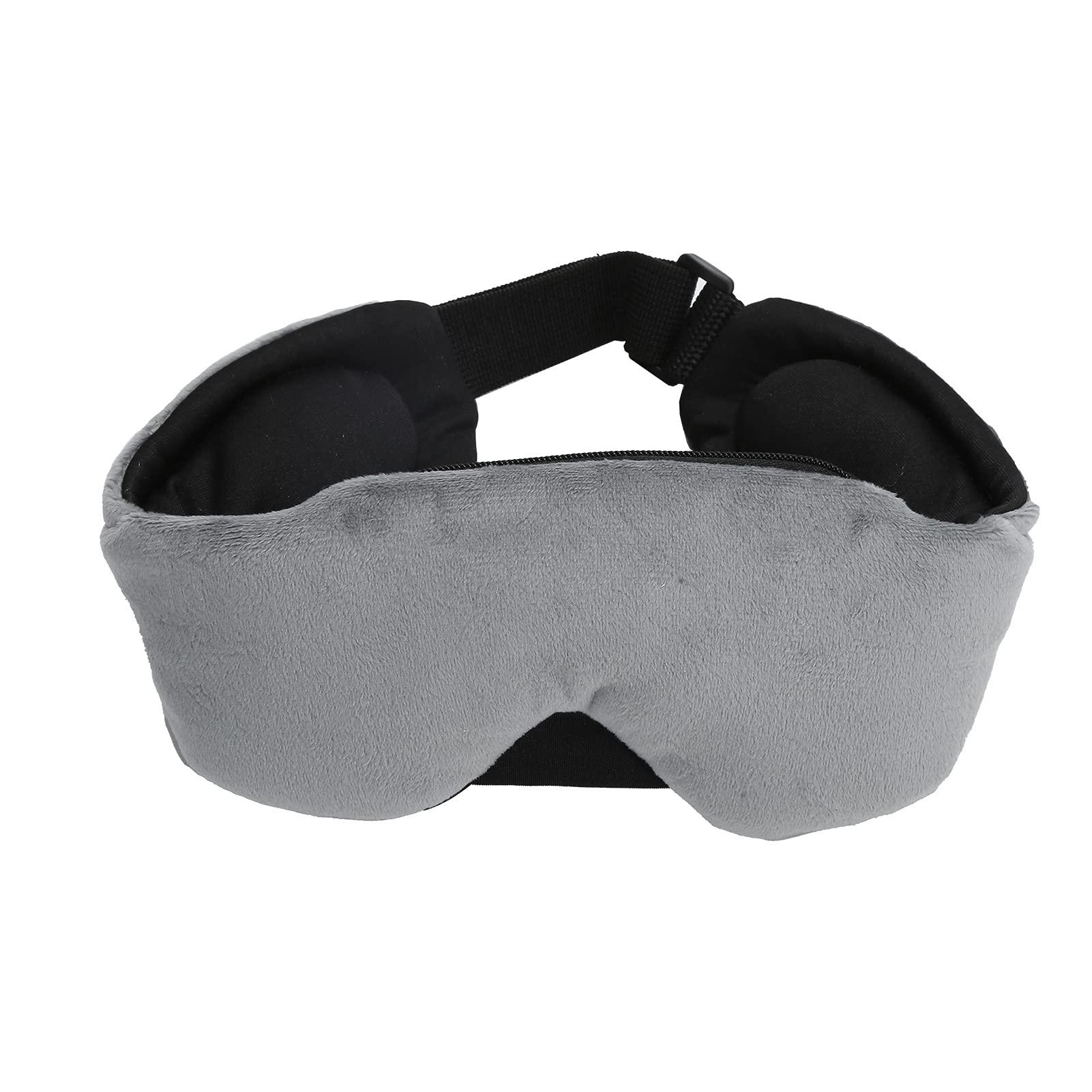 Dpofirs 5.0 Wireless Eye Mask,Sleep Headphones,Handsfree Music Blackout Eye Cover Mask,Sleeping Blindfold Mask for Office Travel Meditation & Relaxation,Cool Gifts for Men & Women (Grey)