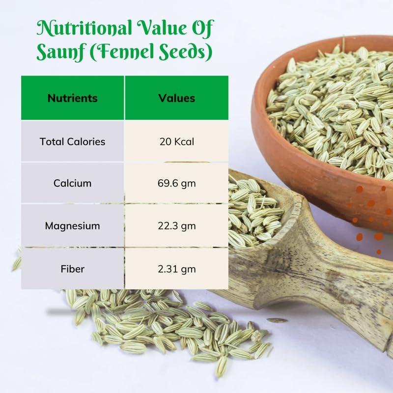 Natural Raisins & Spices Organic Fennel Seeds/Sombu Whole - 250gm | Fresh Saunf Seeds|Organic Indian Whole Spices Sombu by The Natural Food