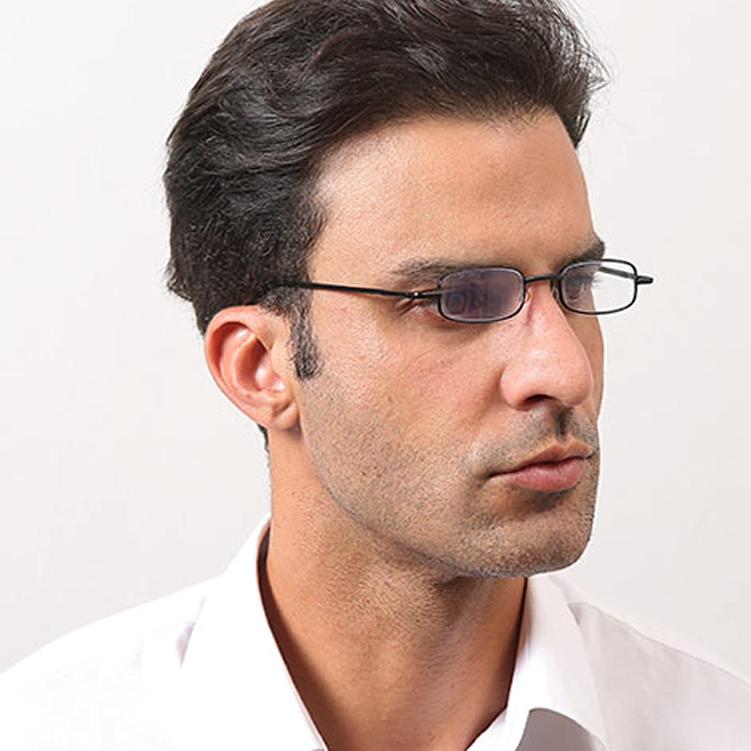 REAVEE REAVEE 3 Pair Slim Pen Reading Glasses Tube Readers Small Reader Glasses w Portable Clip Case Spring Hinged Eyeglasses 3.5 Strength